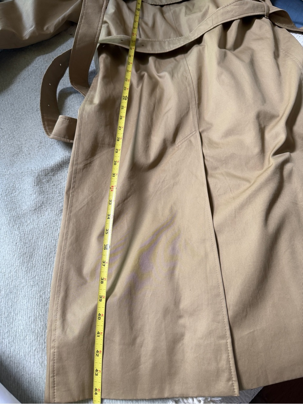 NEW Burberry Double-Breasted Long Castleford Trench Coat in Beige Cotton - Picture 16 of 16